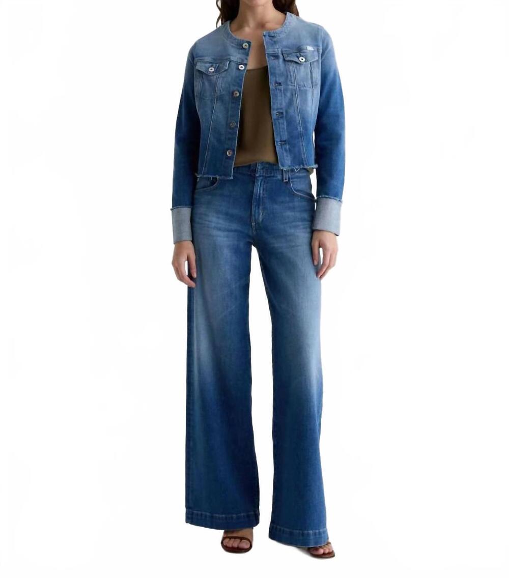 NEW AG JEANS robyn long sleeve denim jacket in blue